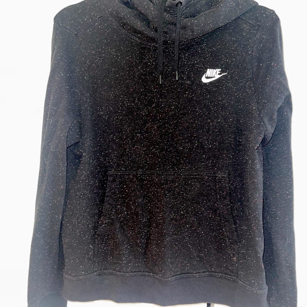 Black Nike hoodie with color splatters